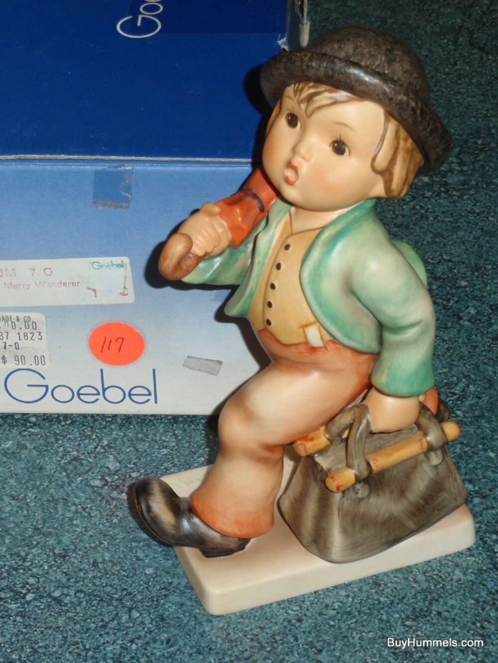 LARGE VERSION "Merry Wanderer" Goebel Hummel Figurine #7/I CHRISTMAS GIFT W/ Box